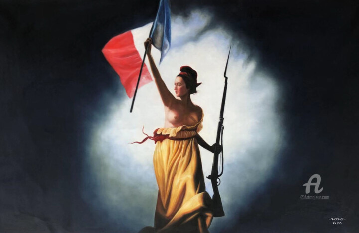 Pintura titulada "La Liberté guidant…" por France Artmonica, Obra de arte original, Oleo