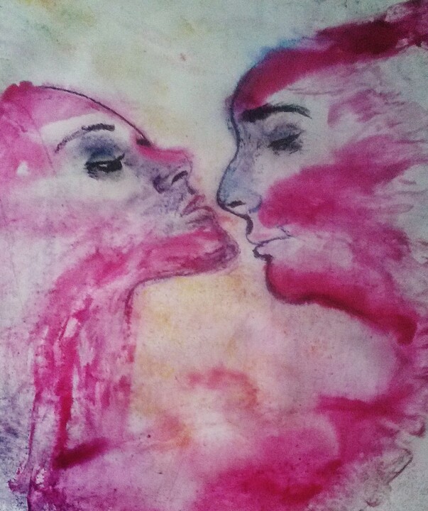 Pintura titulada "embrasse moi" por Francisco Mendes, Obra de arte original, Tinta