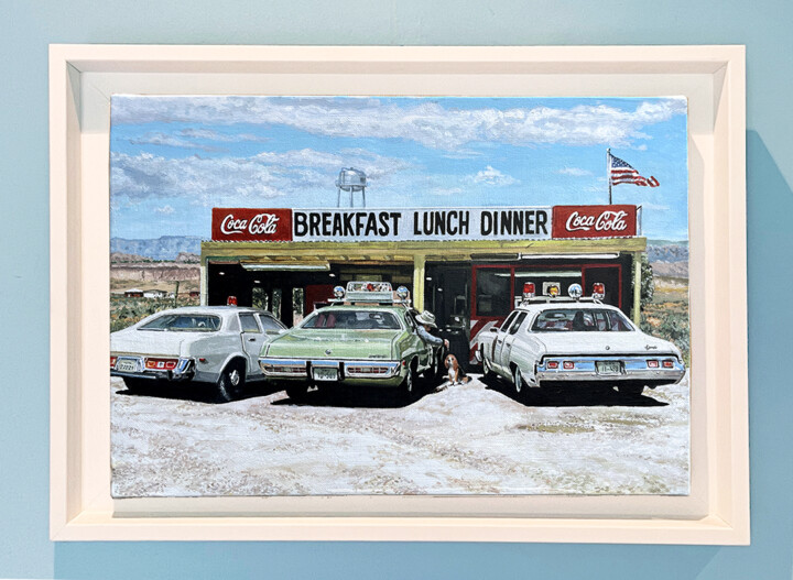 Pintura titulada "Breakfast in America" por Franck Lloberes, Obra de arte original, Acrílico Montado en artwork_cat.