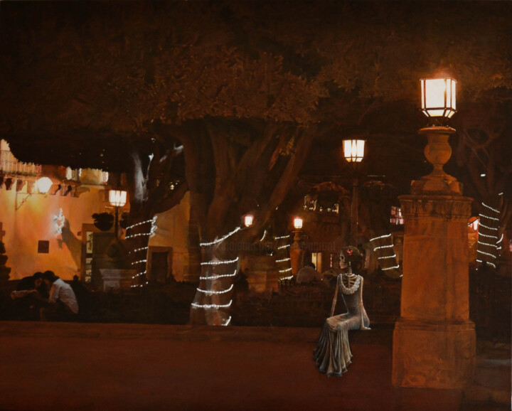 Картина под названием "salida nocturna" - François Chevalier, Подлинное произведение искусства, Акрил