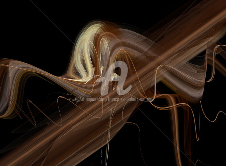 Digitale Kunst mit dem Titel "Arome cappuccino" von Françoise Aubert-Moreau, Original-Kunstwerk, 2D digitale Arbeit