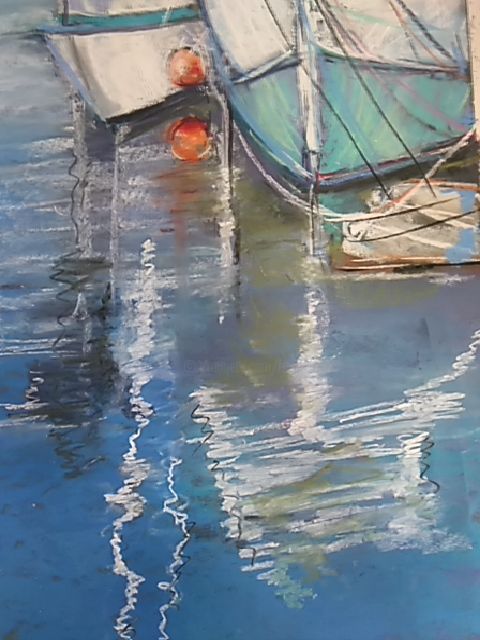 Peinture intitulée "Reflets dans l'eau" par Françoise Sorrel, Œuvre d'art originale