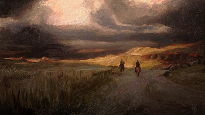 绘画 标题为“My wild West” 由Dennis Graysham, 原创艺术品, 数字油画