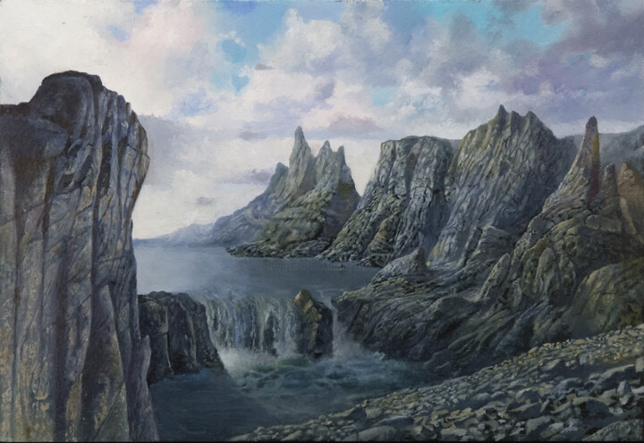 Malarstwo zatytułowany „paysage fictif” autorstwa Franzart, Oryginalna praca, Olej