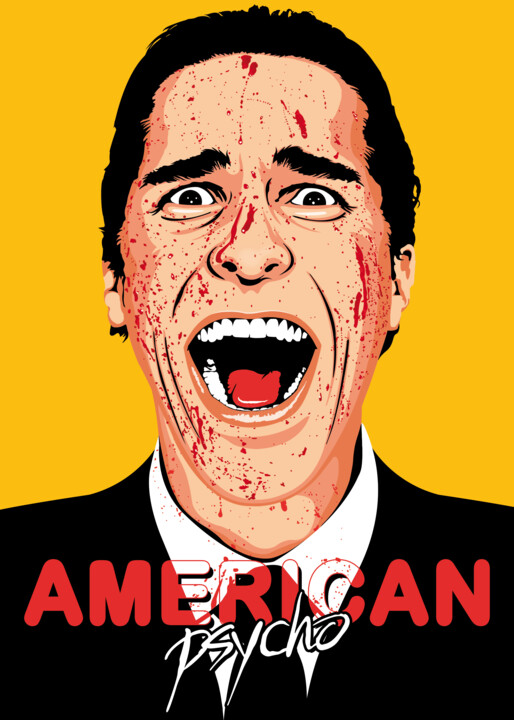 Digital Arts titled "American Psycho #1" by Fred Pabion, Original Artwork, 2D Digital Work