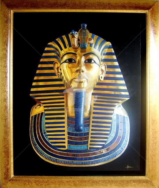 Painting titled "Toutankhamon" by Frédéric Andrès, Original Artwork, Oil