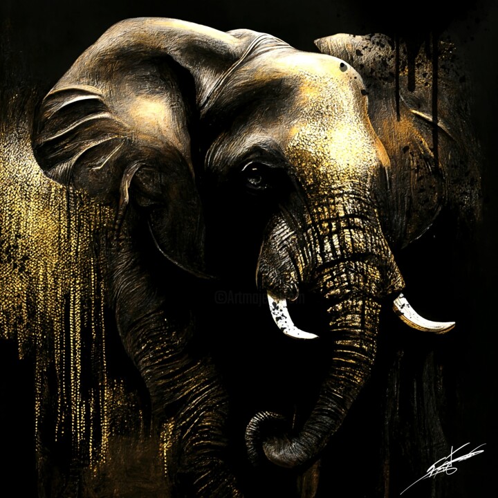Arte digitale intitolato "ElephantV5" da Frédéric Font (Chroma), Opera d'arte originale, Pittura digitale