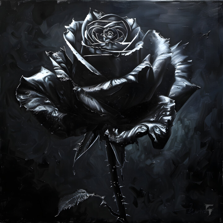 Arts numériques intitulée "Noire Éclatante" par Frédéric Font (Chroma), Œuvre d'art originale, Peinture numérique