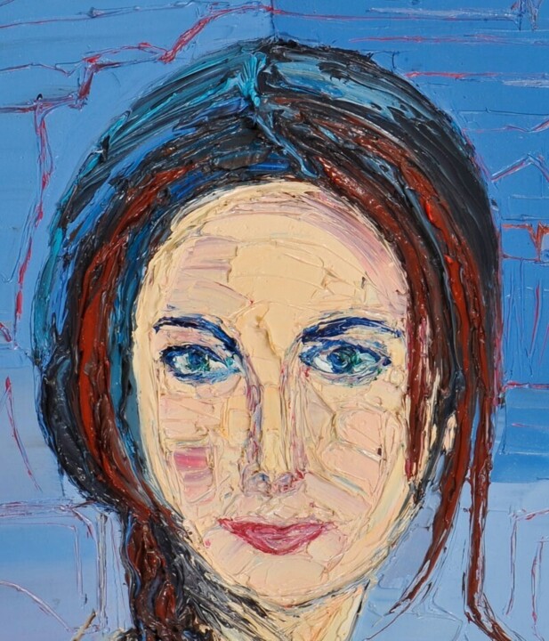 Peinture intitulée "visage de femme" par Frederic Servian, Œuvre d'art originale, Huile