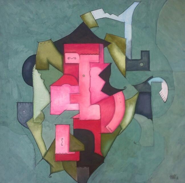 Painting titled "avril 2008" by Frédérique Manley, Original Artwork, Oil