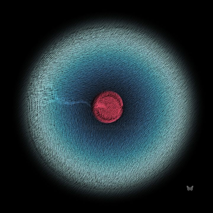 Arts numériques intitulée "Genèse (40 cm)" par Frédéric Durieu & Nathalie Erin, Œuvre d'art originale, Travail numérique 2D