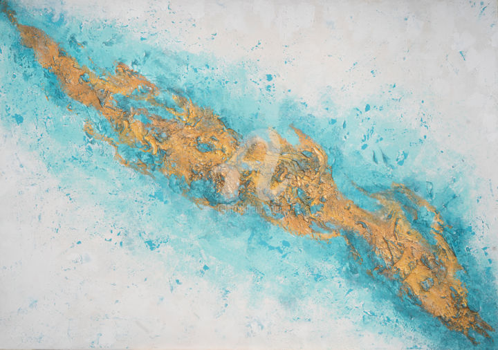 Painting titled "laguna" by Tatsiana Klimko, Original Artwork, Acrylic Mounted on Wood Stretcher frame