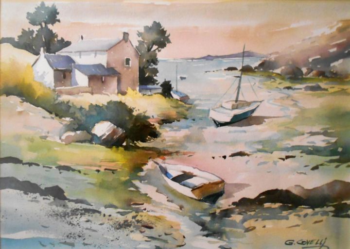 Painting titled "Aquarelle 7" by Covelli, Original Artwork, Watercolor