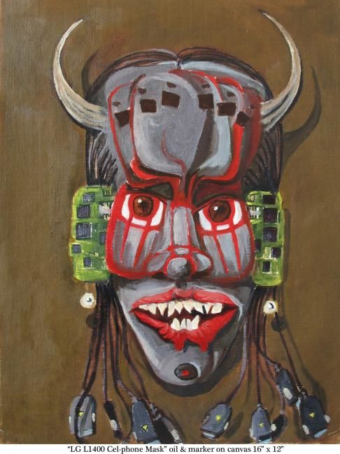Painting titled "LG-1400 Mask" by Gabriel Patti, Original Artwork, Oil