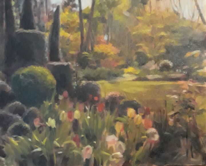 Painting titled "Le jardin fantastiq…" by Gabrielle Kovesdi, Original Artwork, Oil