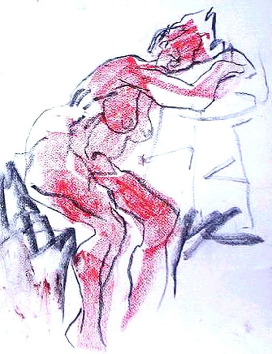 Drawing titled "viviana" by Oscar Gagliano, Original Artwork, Pencil