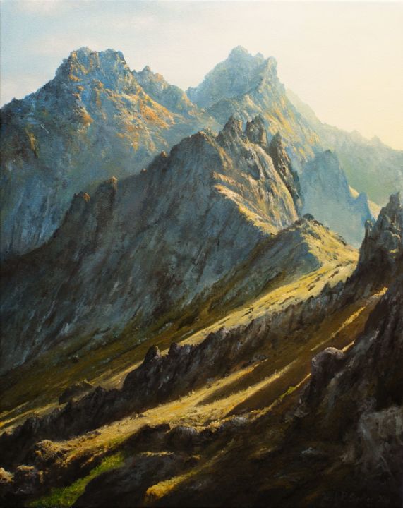 Schilderij getiteld "Tatra Mountains. Po…" door Jacek Paweł Siedlec, Origineel Kunstwerk, Olie