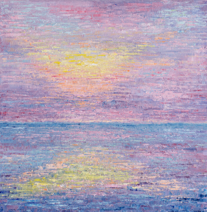 Картина под названием "Pacific Sunset !" - Galina Vasiljeva, Подлинное произведение искусства, Масло