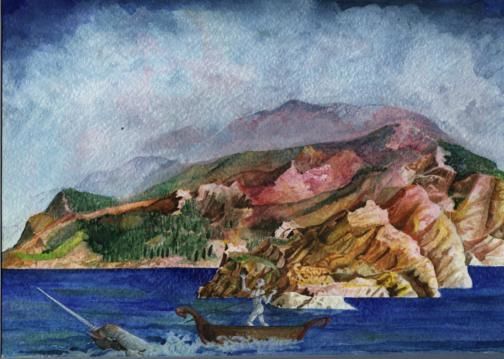 Peinture intitulée "Isola" par Raimondo Gambino, Œuvre d'art originale