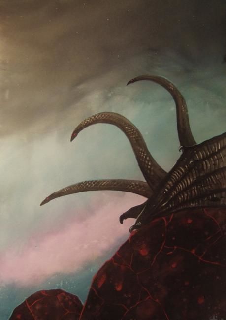 Painting titled "dragon des pierres…" by Christophe Rime, Original Artwork