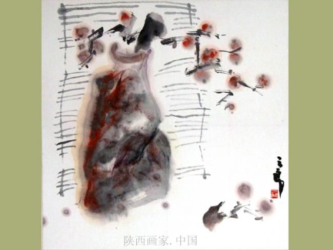 Pittura intitolato "陕西画家的实力代表作品展示--花卉" da San Lang, Opera d'arte originale, Olio