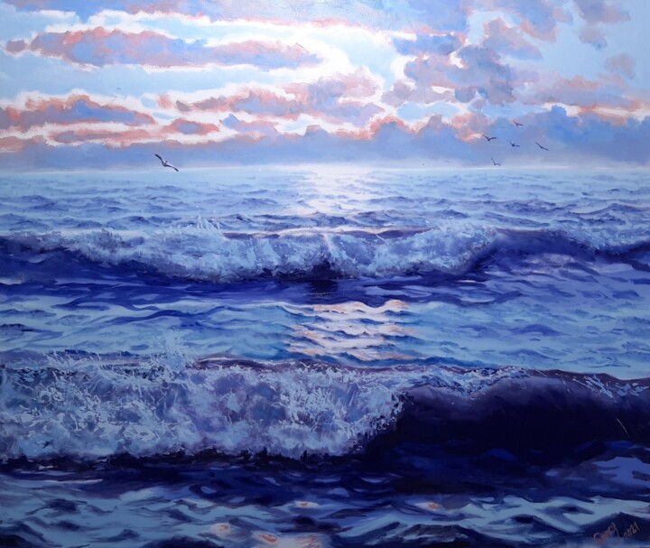 Malerei mit dem Titel "Seascape 10" von Garry Arzumanyan, Original-Kunstwerk, Öl
