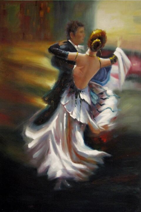 Pintura titulada "Waltz 001" por Garvin Ree, Obra de arte original, Oleo Montado en Bastidor de camilla de madera