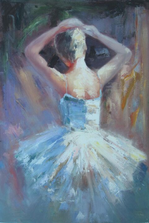 Pintura titulada "Ballerina 024D" por Garvin Ree, Obra de arte original, Oleo Montado en Bastidor de camilla de madera