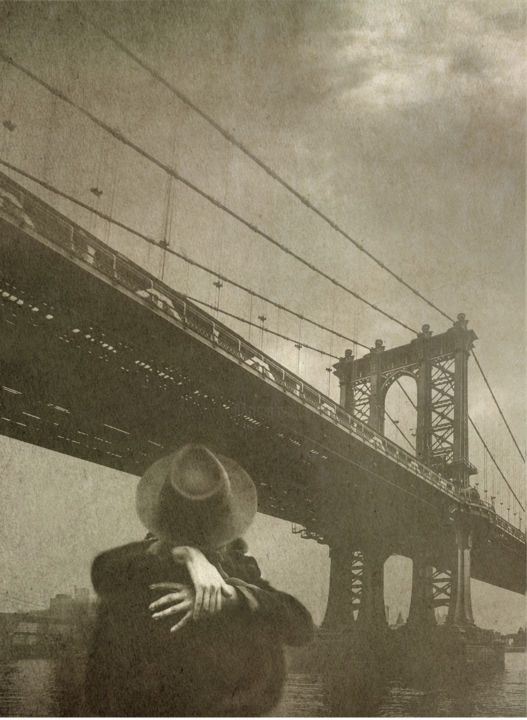 Arte digital titulada "Manhattan bridge ki…" por Gary Waters, Obra de arte original, Trabajo Digital 2D