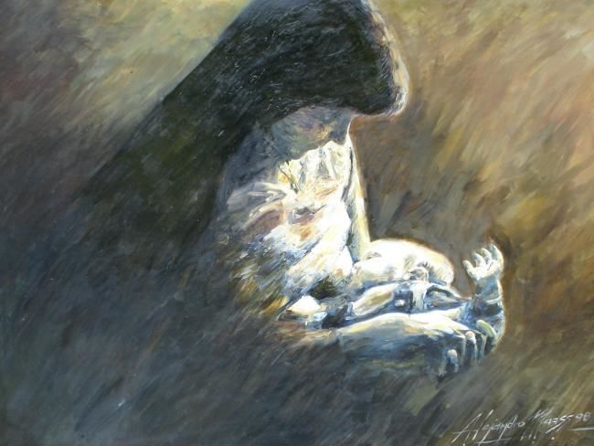 Painting titled "Moni y sofi" by Alejandro Maass, Original Artwork