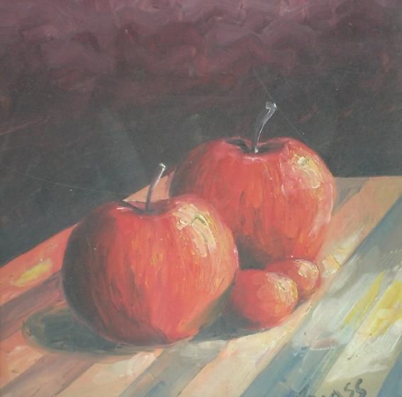 Картина под названием "Manzanas rojas" - Alejandro Maass, Подлинное произведение искусства