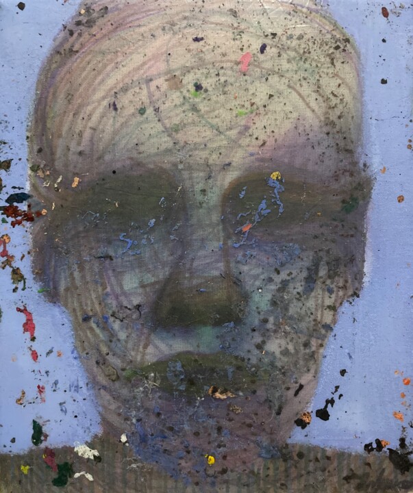 绘画 标题为“Abstracted face in…” 由Gela Mikava, 原创艺术品, 丙烯
