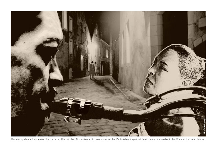 Photographie intitulée "Franz Kafka avec Bi…" par Gérard Bertrand, Œuvre d'art originale, Photographie manipulée
