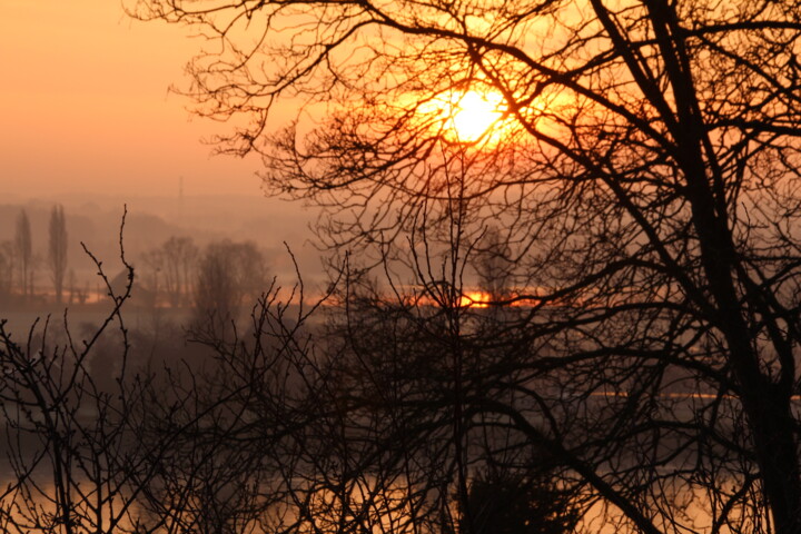 Photography titled "Lever de soleil hiv…" by Gérard Capron (G.CAPRON), Original Artwork, Non Manipulated Photography