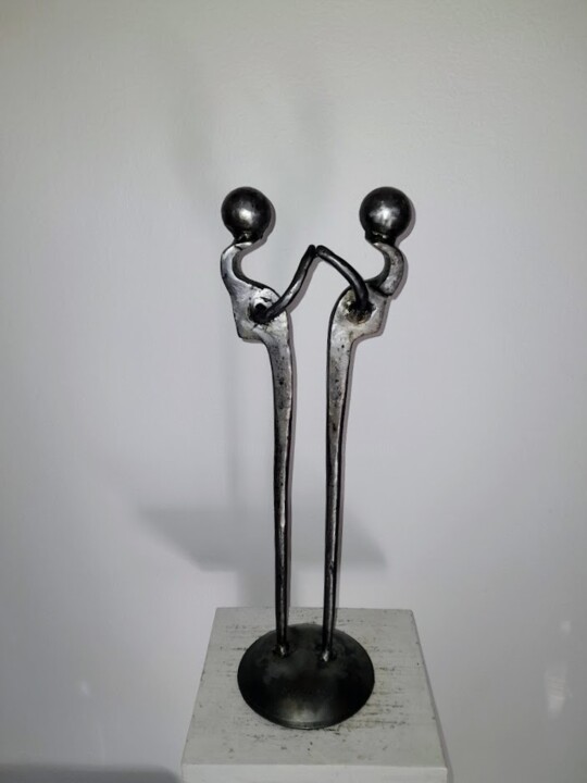 Sculpture titled "LES GEMEAUX OU DANS…" by Gerard Lami, Original Artwork, Metals
