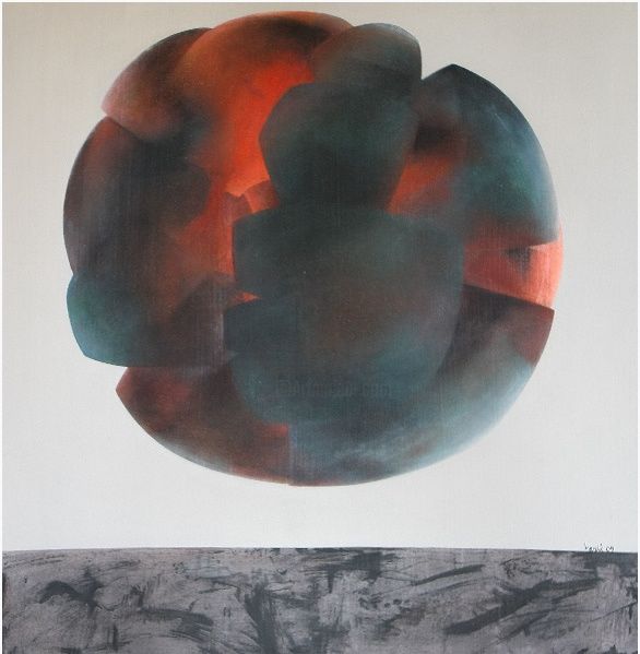 Malerei mit dem Titel "Sphere" von Geric, Original-Kunstwerk, Öl