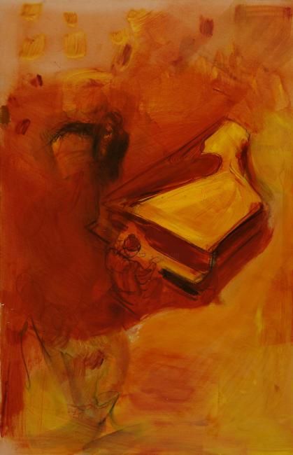 Картина под названием "Pianista" - Gia Bugadze, Подлинное произведение искусства