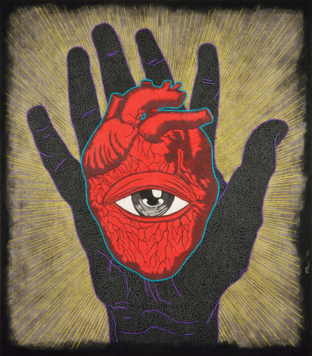 "Mutant hand" başlıklı Tablo Gian Luigi Delpin tarafından, Orijinal sanat, Akrilik Ahşap Sedye çerçevesi üzerine monte edilm…