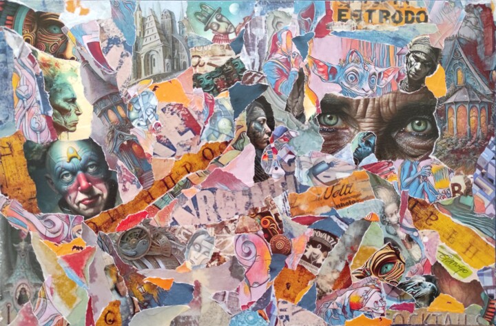 Collages intitulée "A' chacun son regard" par Giango, Œuvre d'art originale, Collages