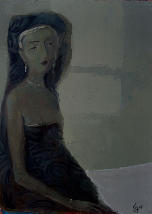 Painting titled "Woman W" by George Rurua, Original Artwork, Acrylic