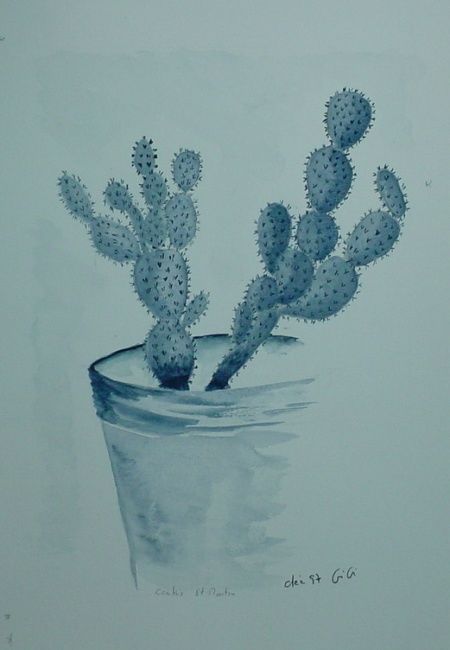 Painting titled "cactus" by Gigi, Original Artwork