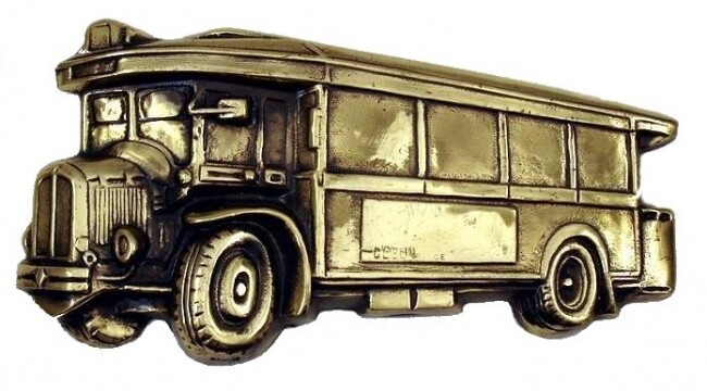 Скульптура под названием "Autobus parisien  R…" - Gilbert Liblin, Подлинное произведение искусства, Металлы