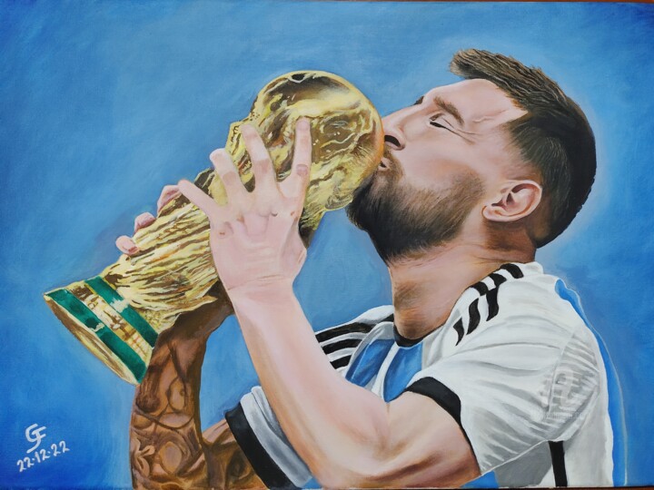Messias Leo Messi, Painting by Gilberto Farias | Artmajeur