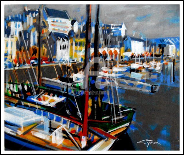 Peinture intitulée "DOUARNENEZ : Le por…" par Gilbert Tymen, Œuvre d'art originale, Acrylique