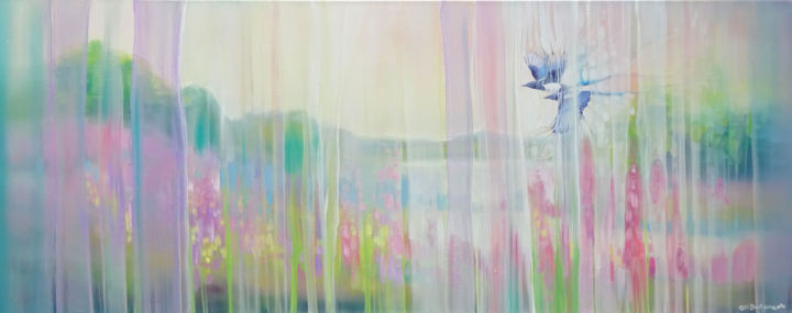 Malerei mit dem Titel "Spring Calls" von Gill Bustamante, Original-Kunstwerk, Öl