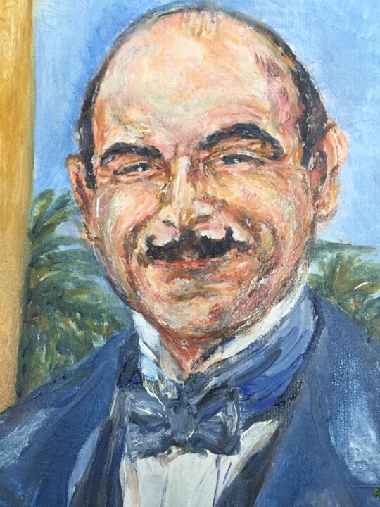 Painting titled "My Poirot (Wish I h…" by Gina Son, Original Artwork, Oil