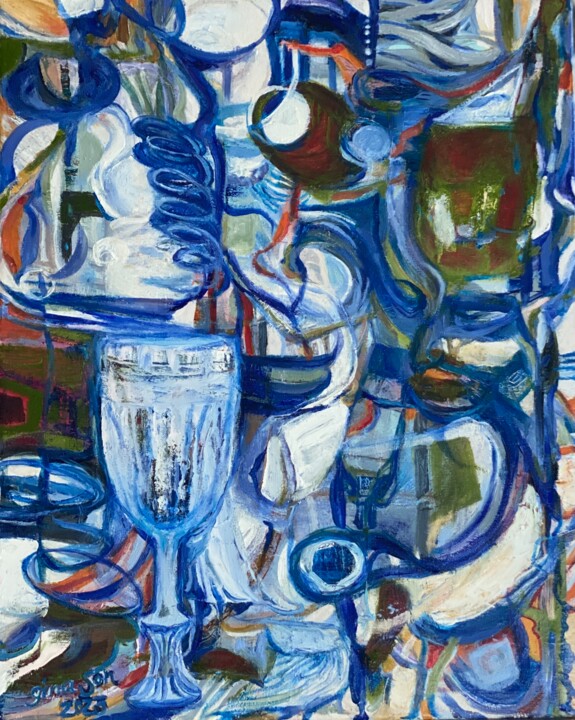 Malerei mit dem Titel "Untitled Abstract" von Gina Son, Original-Kunstwerk, Öl