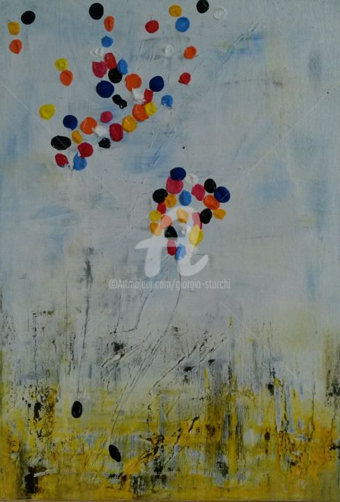 제목이 "Petits ballons"인 미술작품 Giorgio Storchi로, 원작, 아크릴