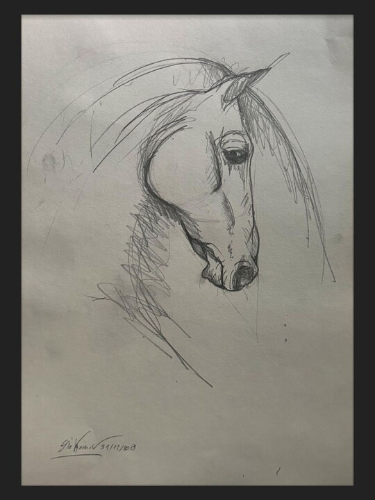 Drawing titled "horse II" by Giovanni.D, Original Artwork, Pencil