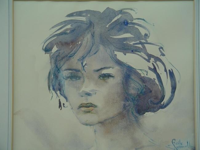 Картина под названием "tête de femme" - Gisele Ceccarelli, Подлинное произведение искусства